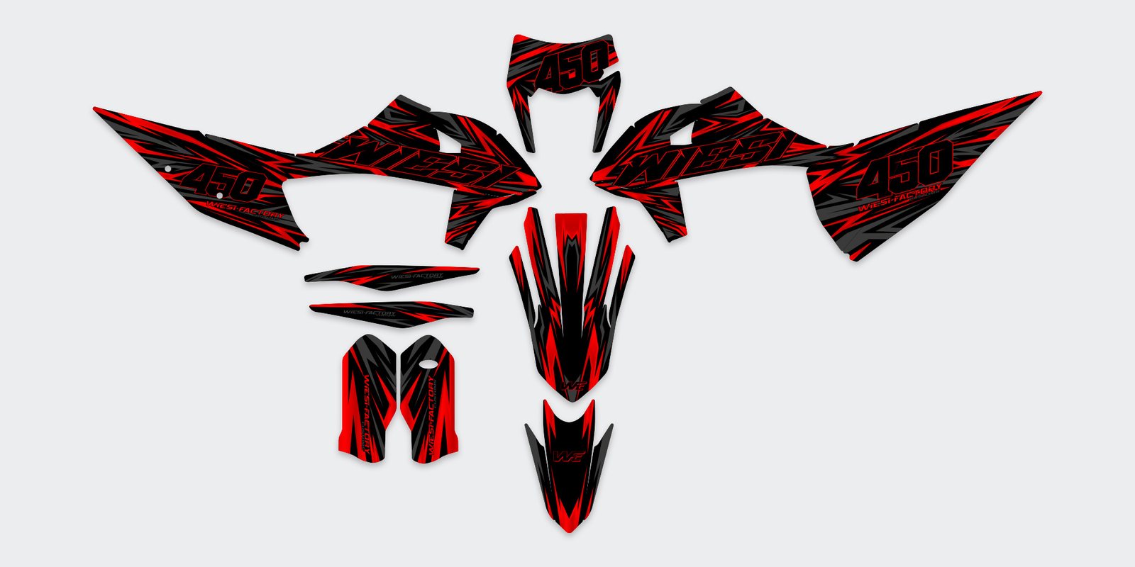 Buddy Supermoto Dekor in Rot – Teile-Layout