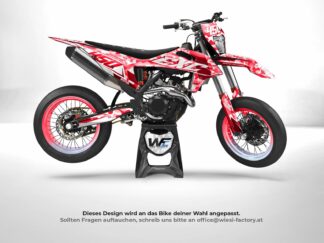 Camo 2.0 Supermoto Dekor in Rot am Bike