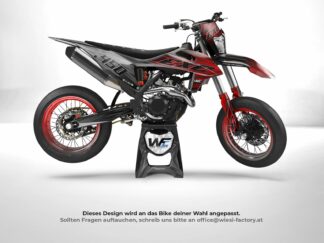 Castles Supermoto Dekor in Rot am Bike