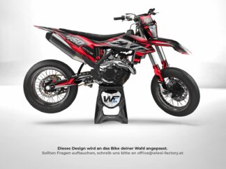 Cenfox Supermoto Dekor in Rot am Bike