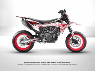 Dark Blum Supermoto Dekor in Rot am Bike