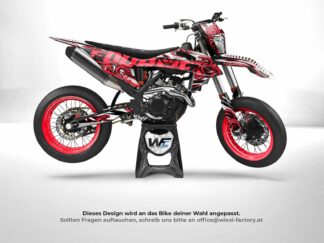 Festus Supermoto Dekor in Rot am Bike