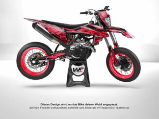 Influ Black Supermoto Dekor in Rot am Bike