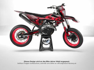 Lucy Black Supermoto Dekor in Rot am Bike