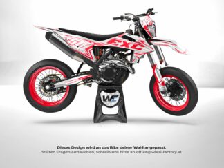 Lucy Supermoto Dekor in Rot am Bike