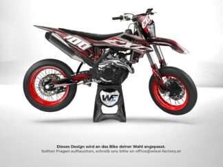 Vanilla 100 Supermoto Dekor in Rot am Bike