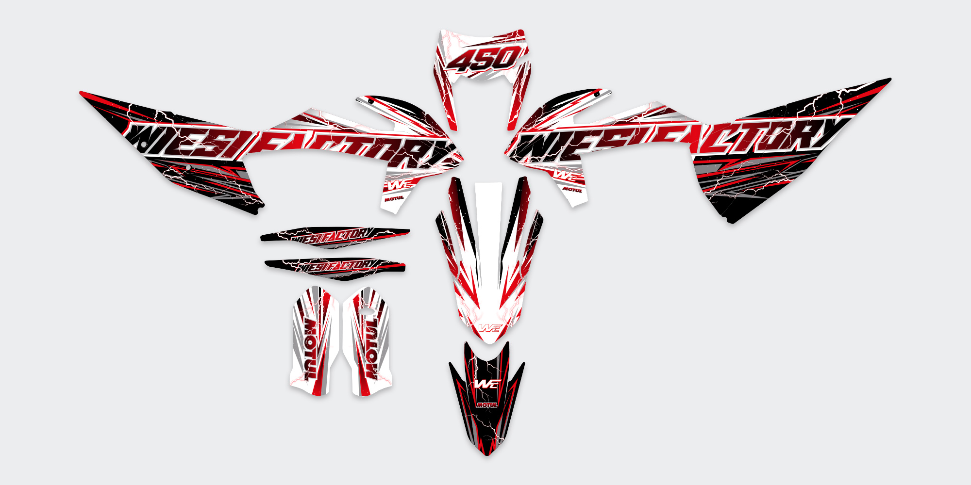 Voltage Supermoto Dekor in Rot – Teile-Layout