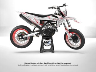 White Starchaser Supermoto Dekor in Rot am Bike